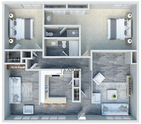A floor plan of a Vaison apartment in France.